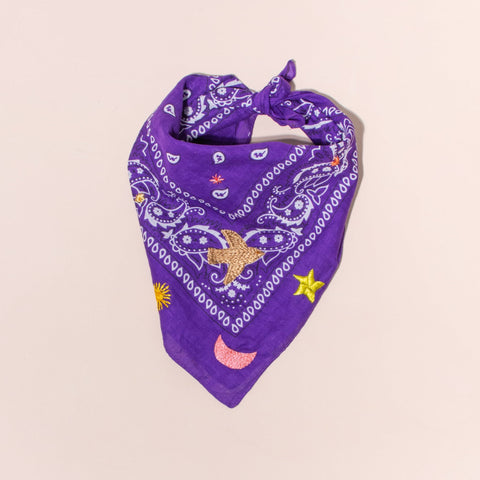 Bandanas brodés VIOLET - Sook Paris